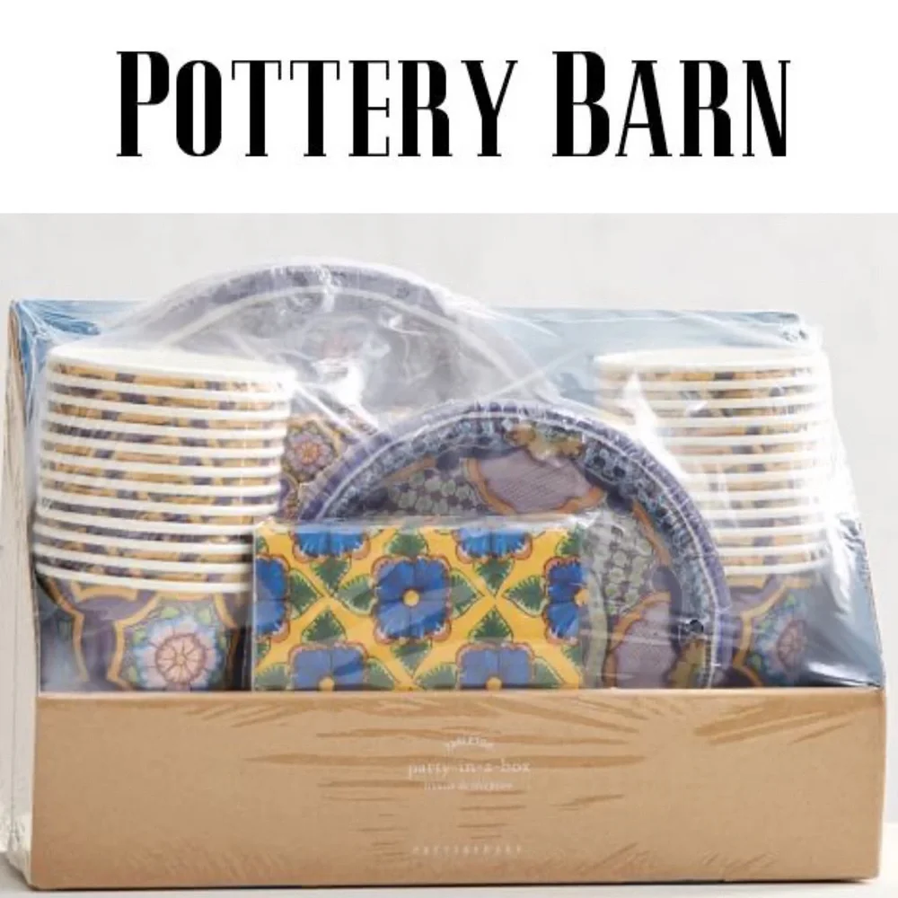 Pottery Barn Blue and Yellow Party Set